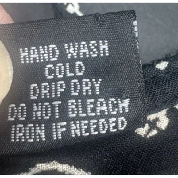 Womens Black White Bell Sleeve Mini Dress Large Boho Peasant Hippie Festival - Picture 7 of 9